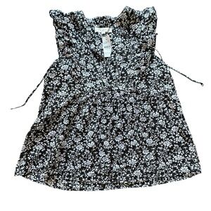 NWT LOFT Black and White Floral Blouse